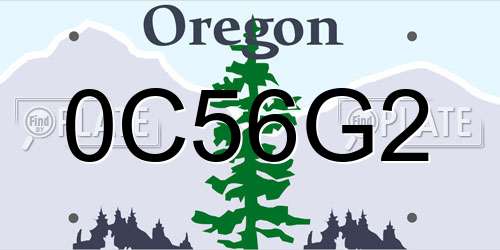 0C56G2 Oregon License Plate