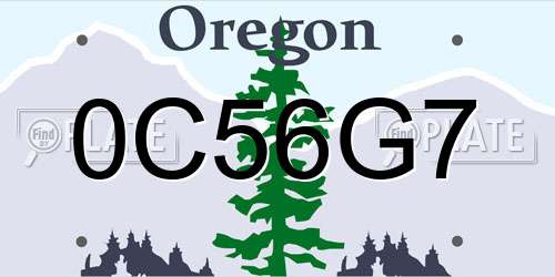 0C56G7 Oregon License Plate
