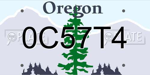 0C57T4 Oregon License Plate