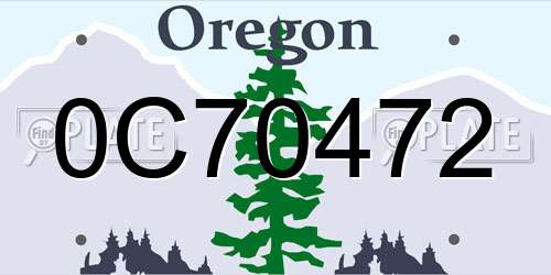 0C70472 Oregon License Plate