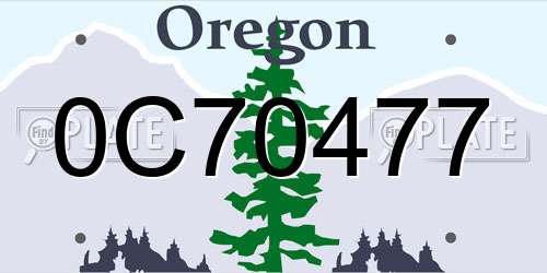 0C70477 Oregon License Plate