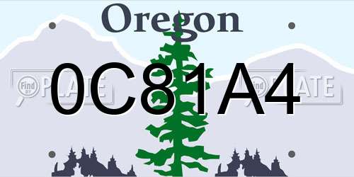 0C81A4 Oregon License Plate