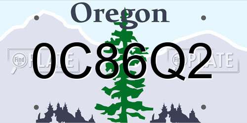 0C86Q2 Oregon License Plate