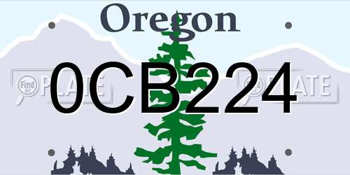 0CB224 Oregon License Plate