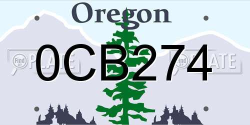 0CB274 Oregon License Plate