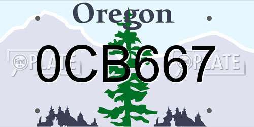 0CB667 Oregon License Plate