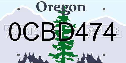 0CBD474 Oregon License Plate