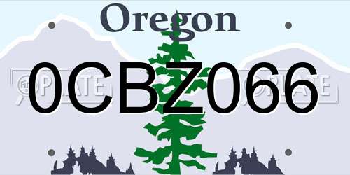 0CBZ066 Oregon License Plate