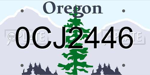 0CJ2446 Oregon License Plate