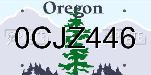 0CJZ446 Oregon License Plate