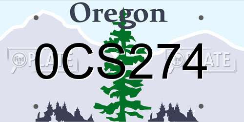 0CS274 Oregon License Plate