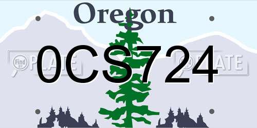 0CS724 Oregon License Plate