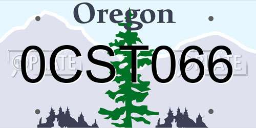 0CST066 Oregon License Plate