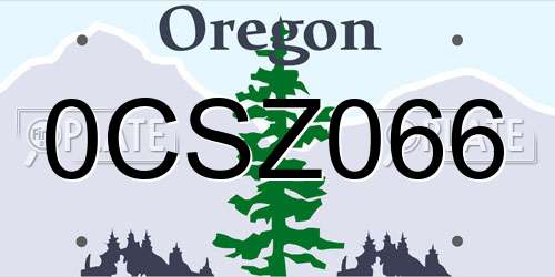 0CSZ066 Oregon License Plate