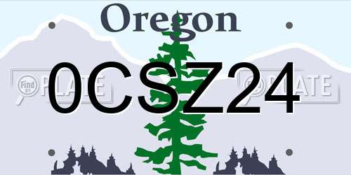 0CSZ24 Oregon License Plate