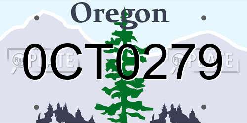 0CT0279 Oregon License Plate
