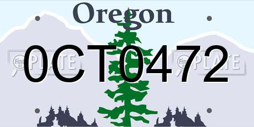 0CT0472 Oregon License Plate