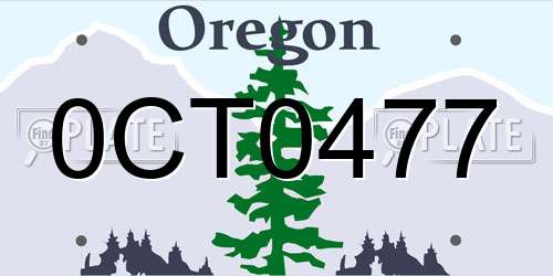 0CT0477 Oregon License Plate