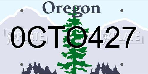 0CTO427 Oregon License Plate