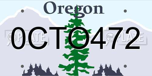 0CTO472 Oregon License Plate