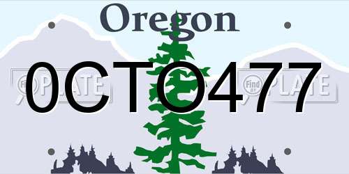 0CTO477 Oregon License Plate