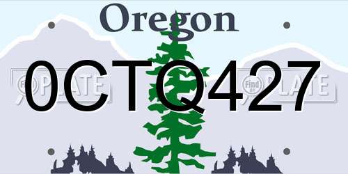 0CTQ427 Oregon License Plate