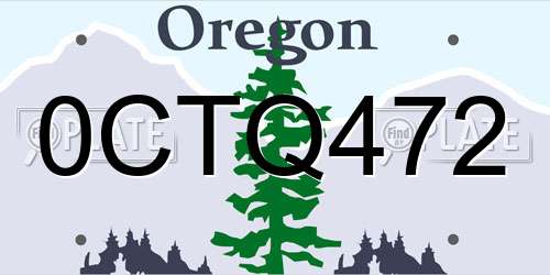 0CTQ472 Oregon License Plate