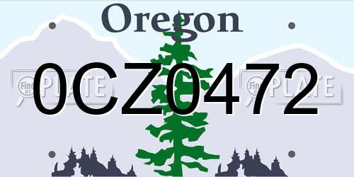 0CZ0472 Oregon License Plate
