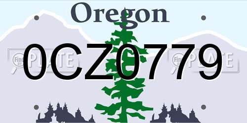 0CZ0779 Oregon License Plate