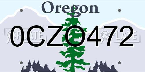 0CZO472 Oregon License Plate
