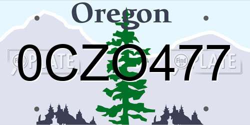 0CZO477 Oregon License Plate