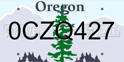 0CZQ427 Oregon License Plate