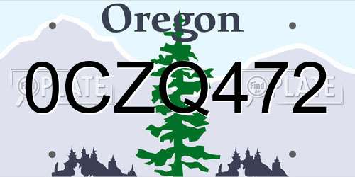 0CZQ472 Oregon License Plate