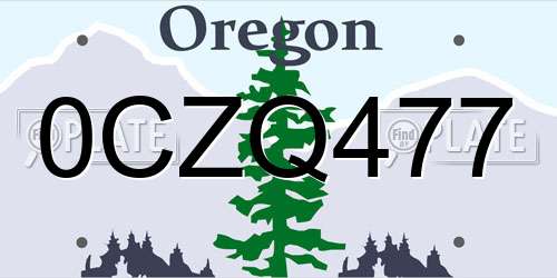 0CZQ477 Oregon License Plate