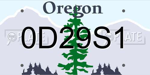0D29S1 Oregon License Plate