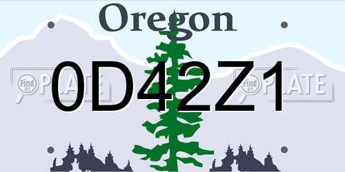 0D42Z1 Oregon License Plate