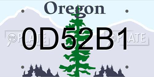 0D52B1 Oregon License Plate