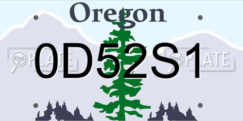 0D52S1 Oregon License Plate