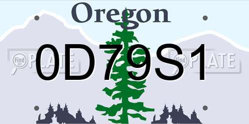 0D79S1 Oregon License Plate