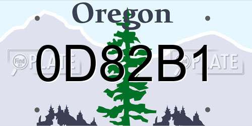 0D82B1 Oregon License Plate