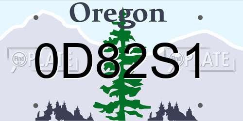 0D82S1 Oregon License Plate