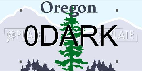 0DARK Oregon License Plate