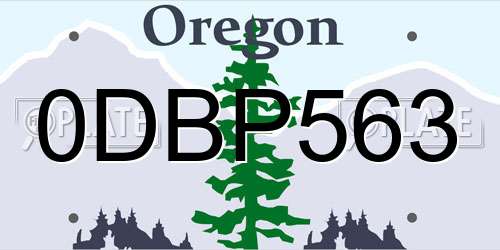 0DBP563 Oregon License Plate