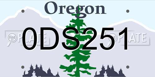 0DS251 Oregon License Plate