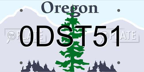 0DST51 Oregon License Plate