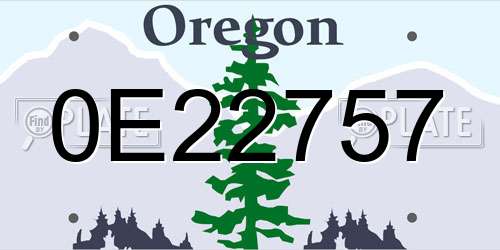 0E22757 Oregon License Plate