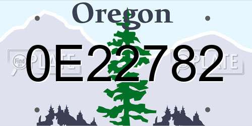 0E22782 Oregon License Plate