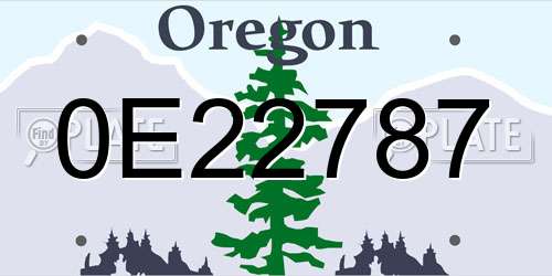 0E22787 Oregon License Plate