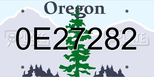 0E27282 Oregon License Plate