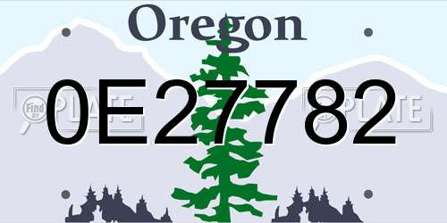 0E27782 Oregon License Plate